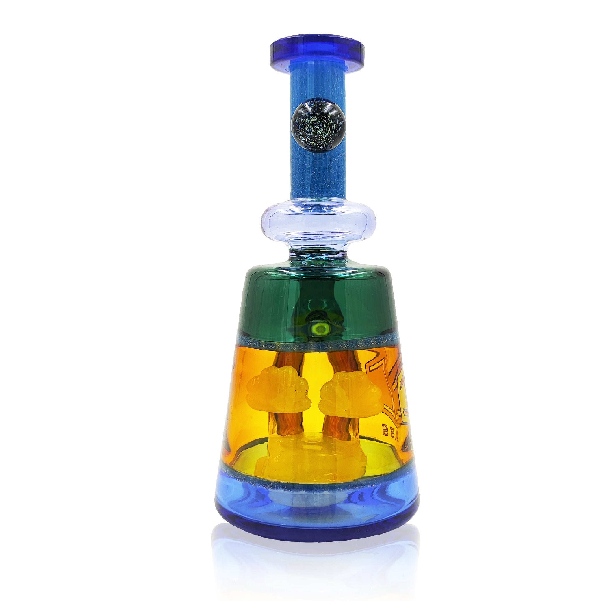 IC Glass- Rainbow Dab Kit | Recycler With Rainbow Carb Cap and Terp ball