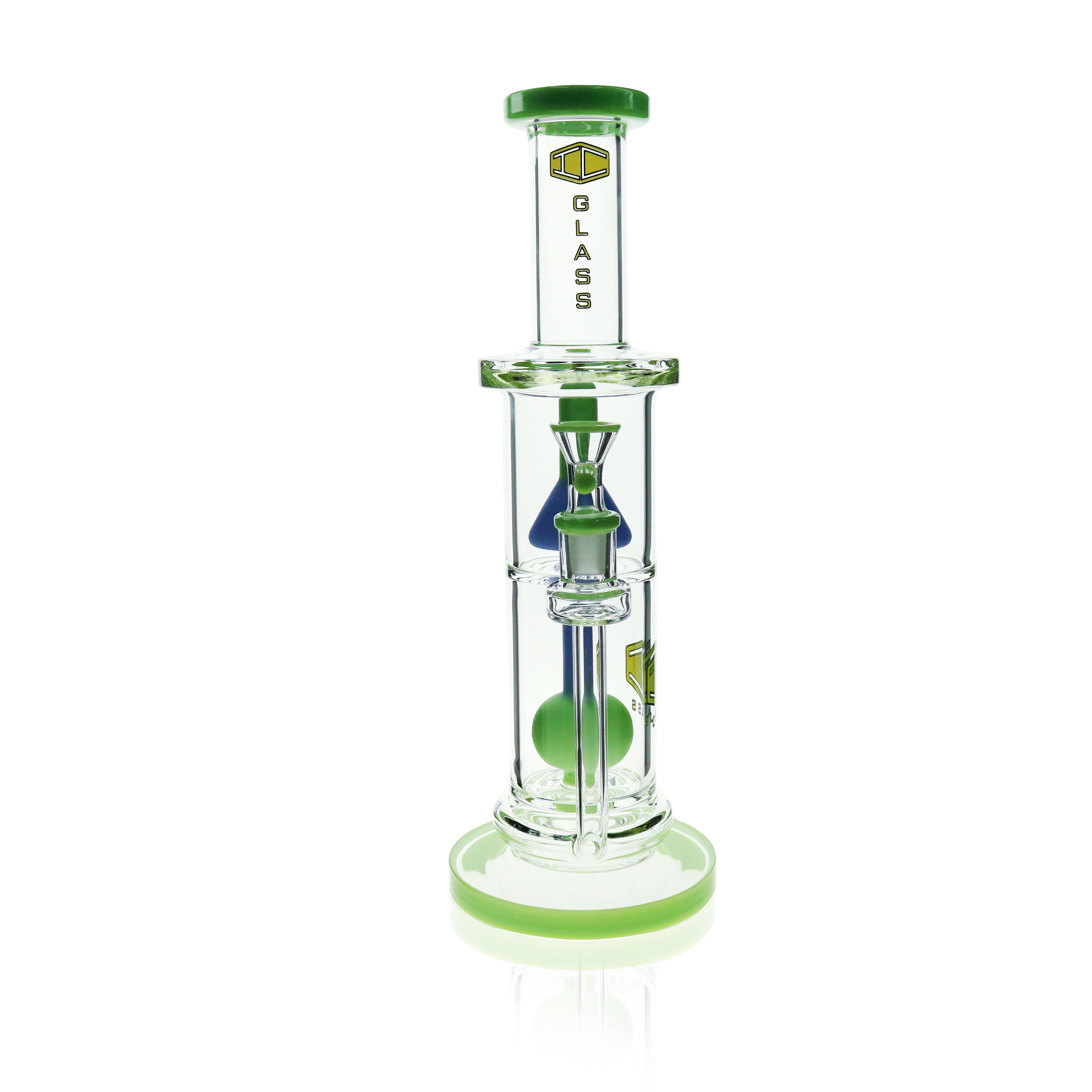 IC Glass Straight Tube Bong with Matte Percolator Main image