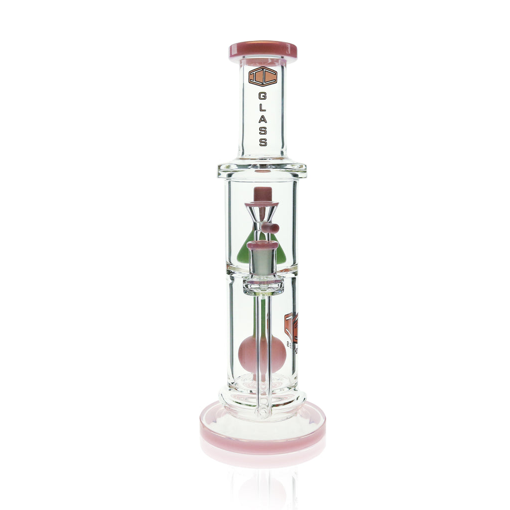 IC Glass Straight Tube Bong with Matte Percolator