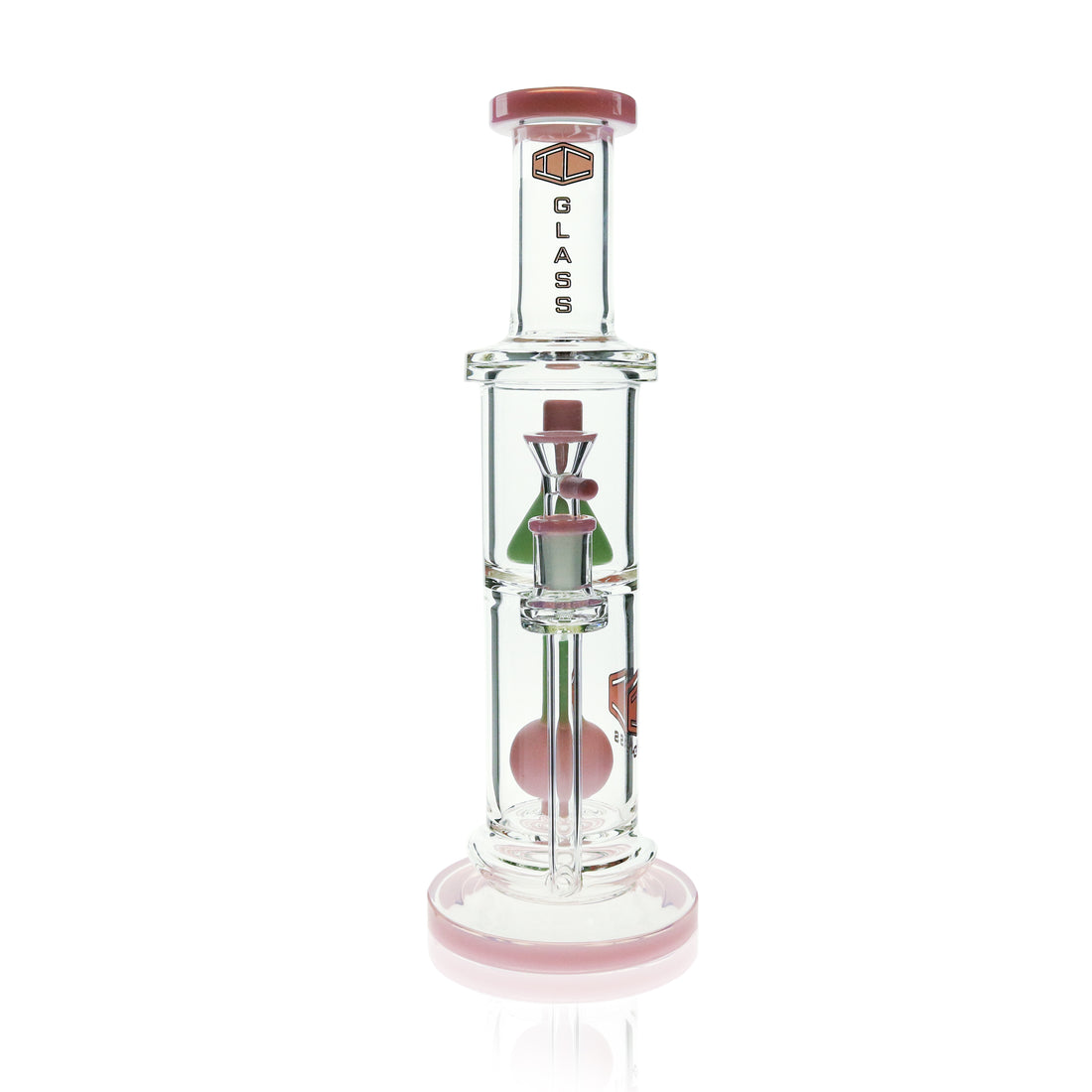 IC Glass Straight Tube Bong with Matte Percolator