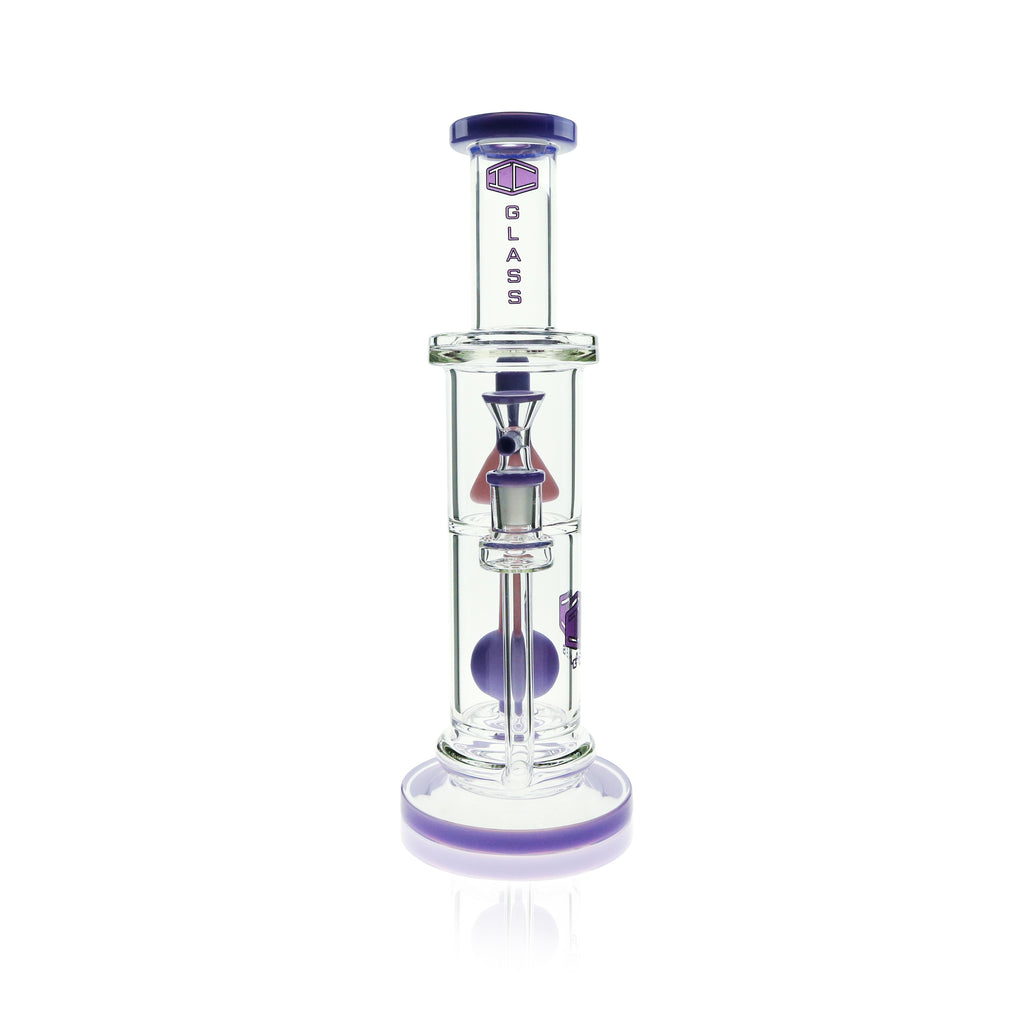 IC Glass Straight Tube Bong with Matte Percolator