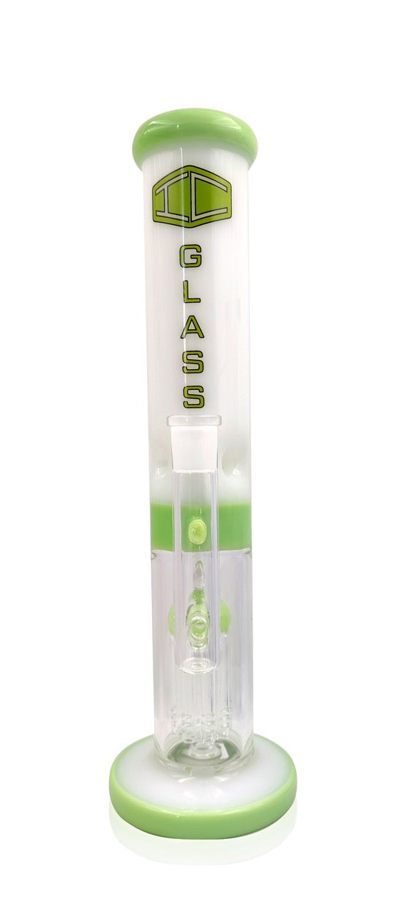 IC Glass-Dual Tone | Opal and perk straight shooter with Designer Bowl piece | 13"