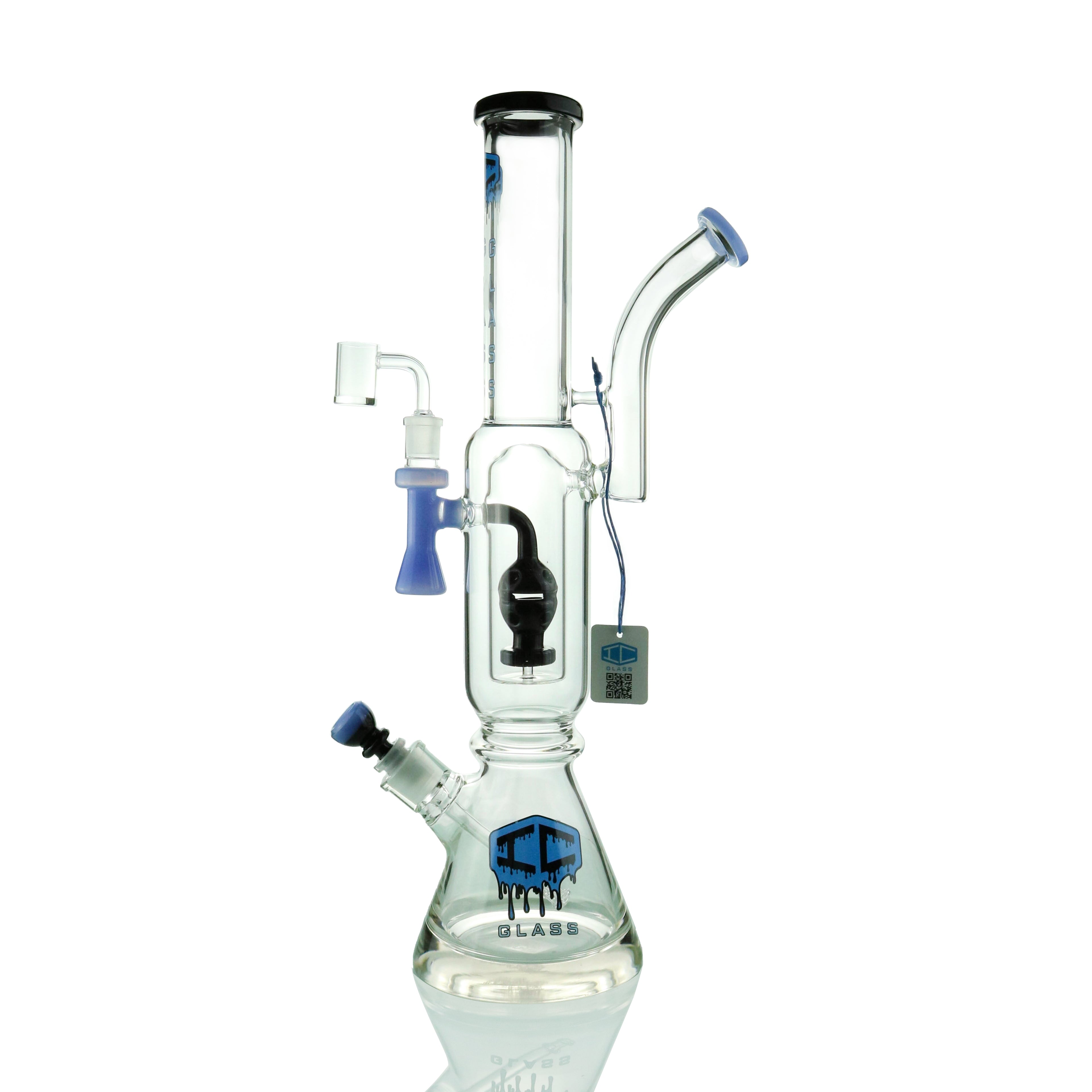 IC GLASS - 2 IN 1  Version-3 Fab Egg Perc Waterpipe With Banger & Bowl Piece | 20 Inch Tall |