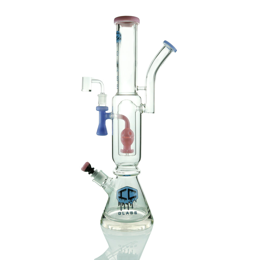 IC GLASS - 2 IN 1  Version-3 Fab Egg Perc Waterpipe With Banger & Bowl Piece | 20 Inch Tall |
