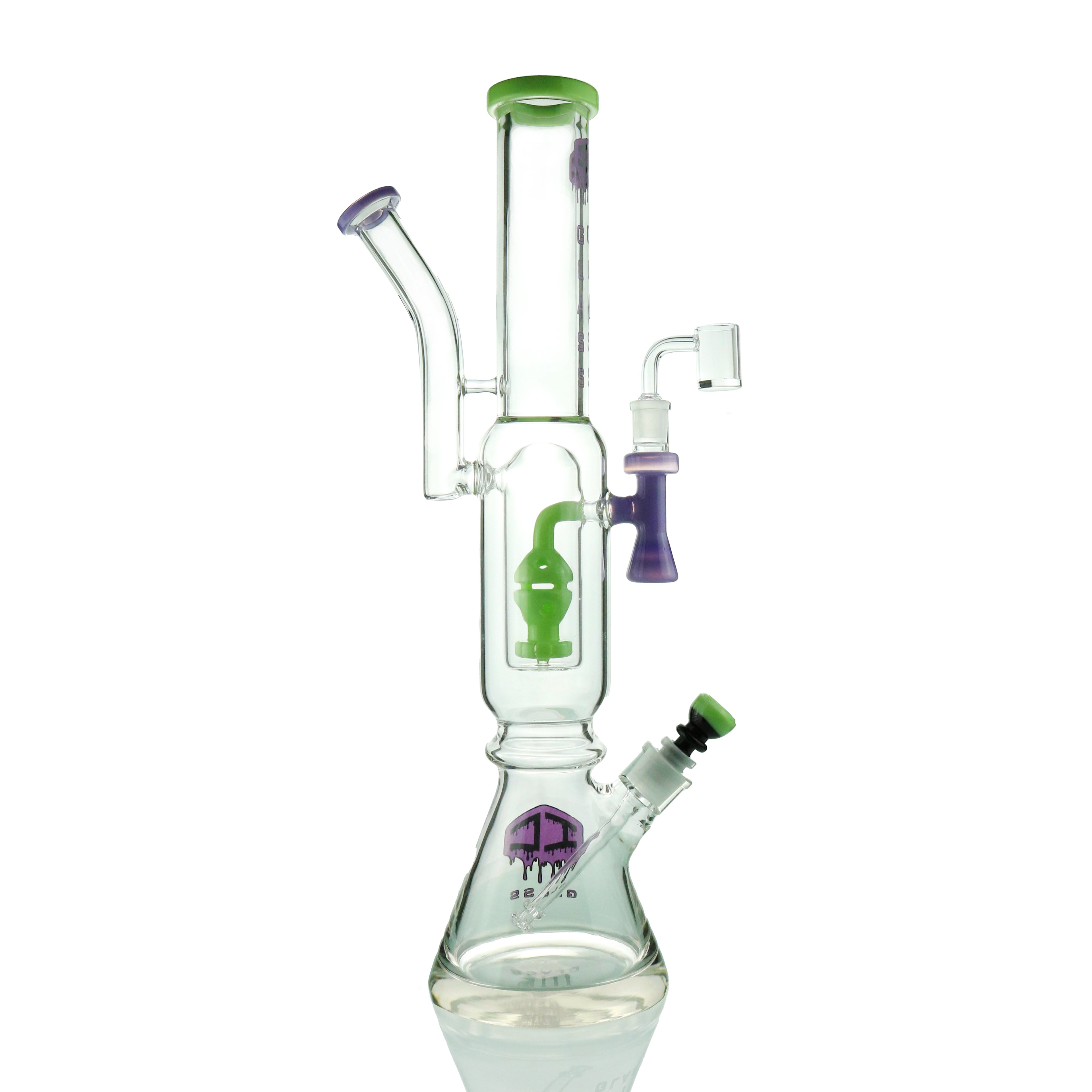 IC GLASS - 2 IN 1  Version-3 Fab Egg Perc Waterpipe With Banger & Bowl Piece | 20 Inch Tall |