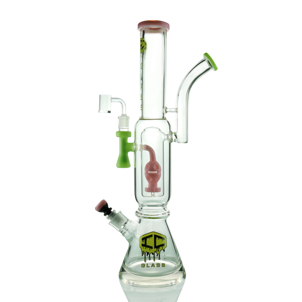 IC GLASS - 2 IN 1  Version-3 Fab Egg Perc Waterpipe With Banger & Bowl Piece | 20 Inch Tall |