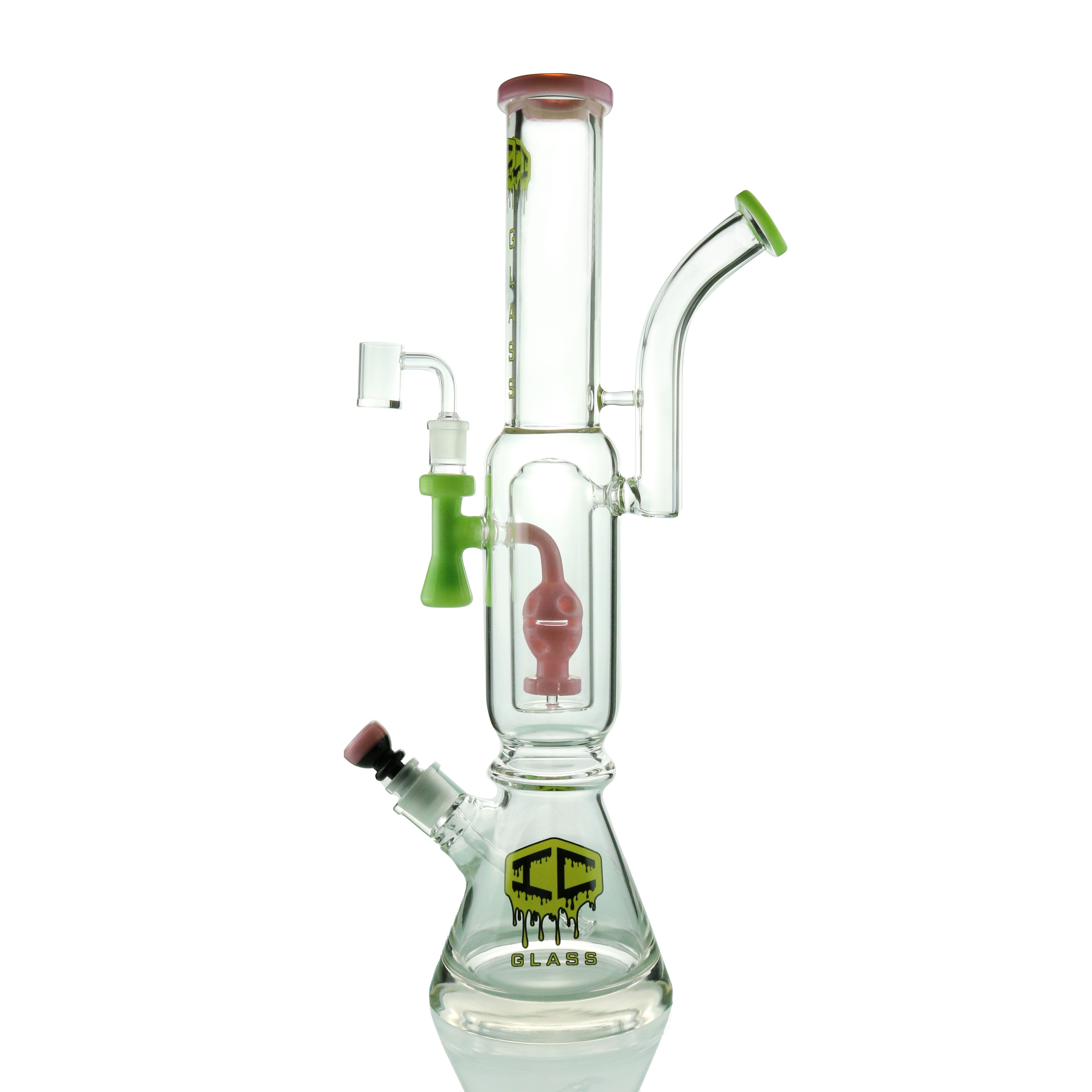 IC GLASS - 2 IN 1  Version-3 Fab Egg Perc Waterpipe With Banger & Bowl Piece | 20 Inch Tall |
