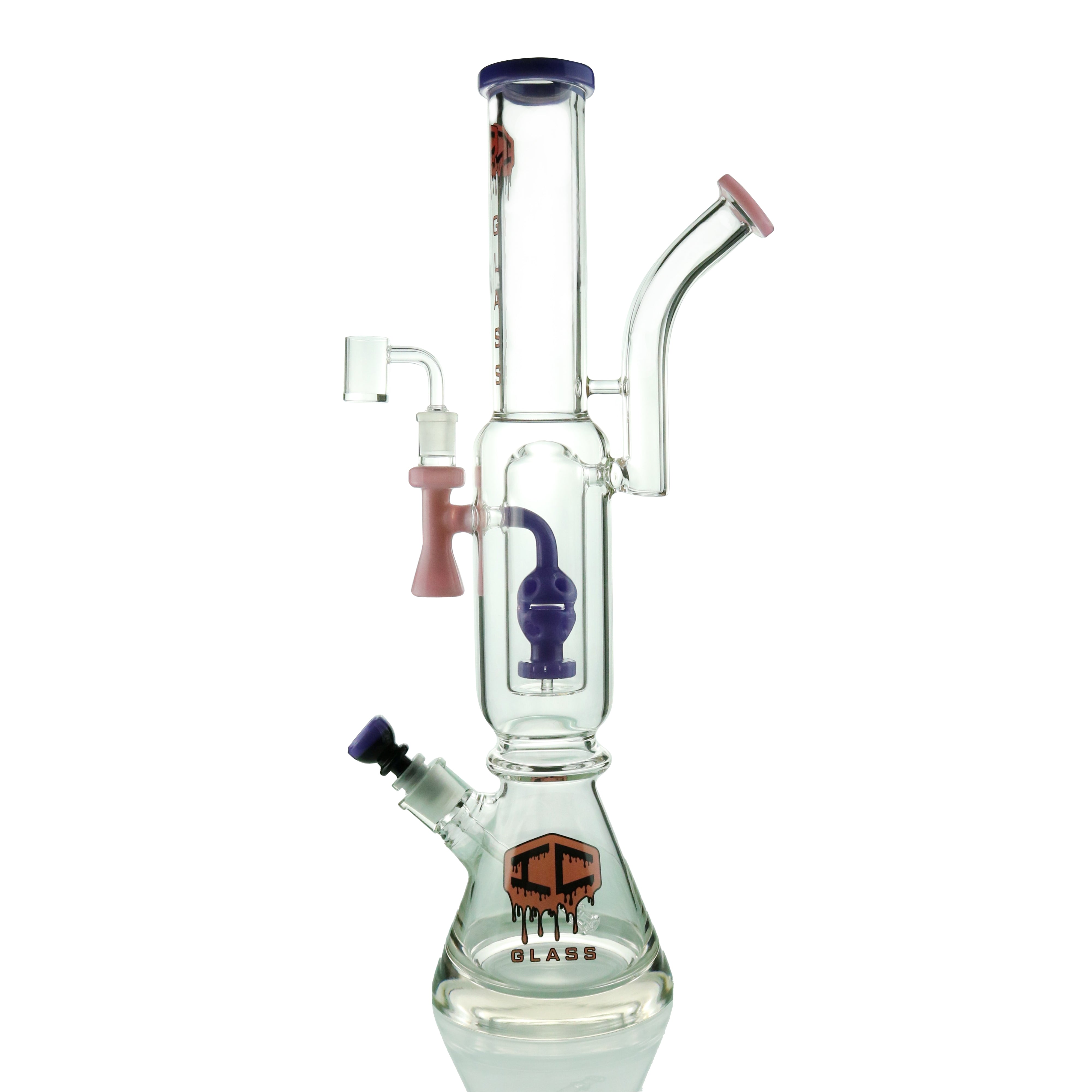 IC GLASS - 2 IN 1  Version-3 Fab Egg Perc Waterpipe With Banger & Bowl Piece | 20 Inch Tall | Main image