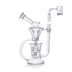 IC GLASS Dual Chamber Recycler with Fab Egg Function 10-inch borosilicate glass recycler dab rig with 14mm spinner banger