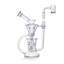 IC GLASS Dual Chamber Recycler with Fab Egg Function 10-inch borosilicate glass recycler dab rig with 14mm spinner banger