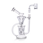 IC GLASS Dual Chamber Recycler with Fab Egg Function 10-inch borosilicate glass recycler dab rig with 14mm spinner banger