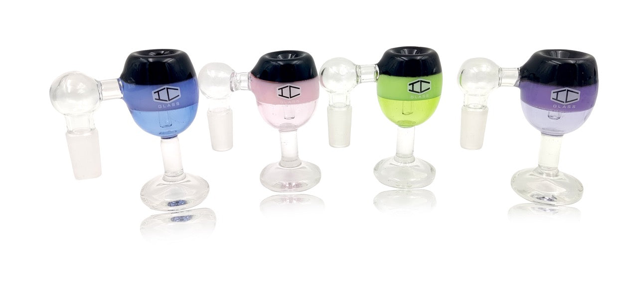 IC GLASS 14mm 45 and 90 degree glass bowl pieces in assorted colors Main image