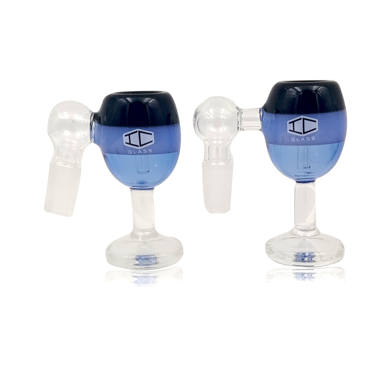 IC GLASS 14mm 45 and 90 degree glass bowl pieces in blue