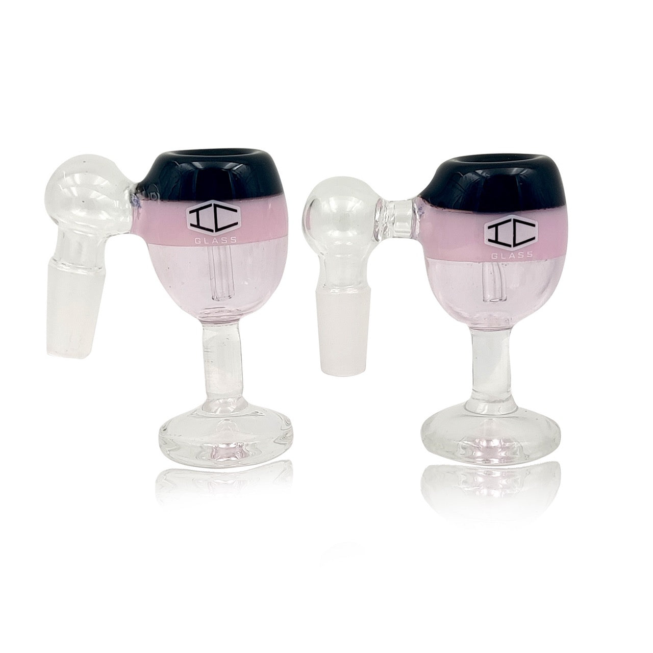 IC GLASS 14mm 45 and 90 degree glass bowl pieces in pink