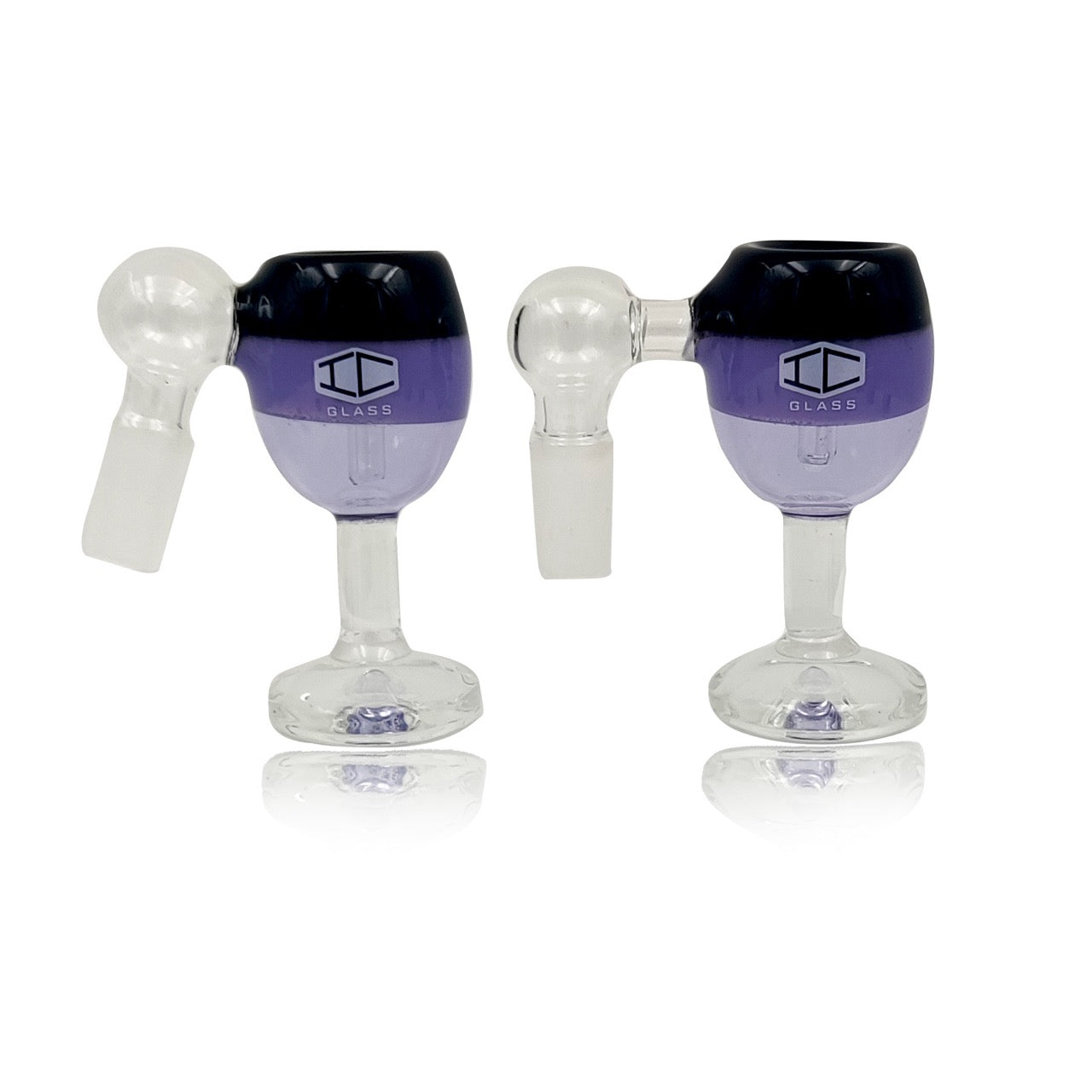 IC GLASS 14mm 45 and 90 degree glass bowl pieces in purple