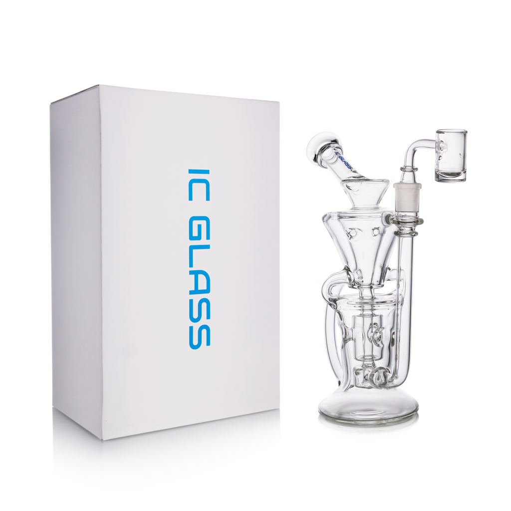 IC GLASS Dual Chamber Recycler with Fab Egg Function 10-inch with box