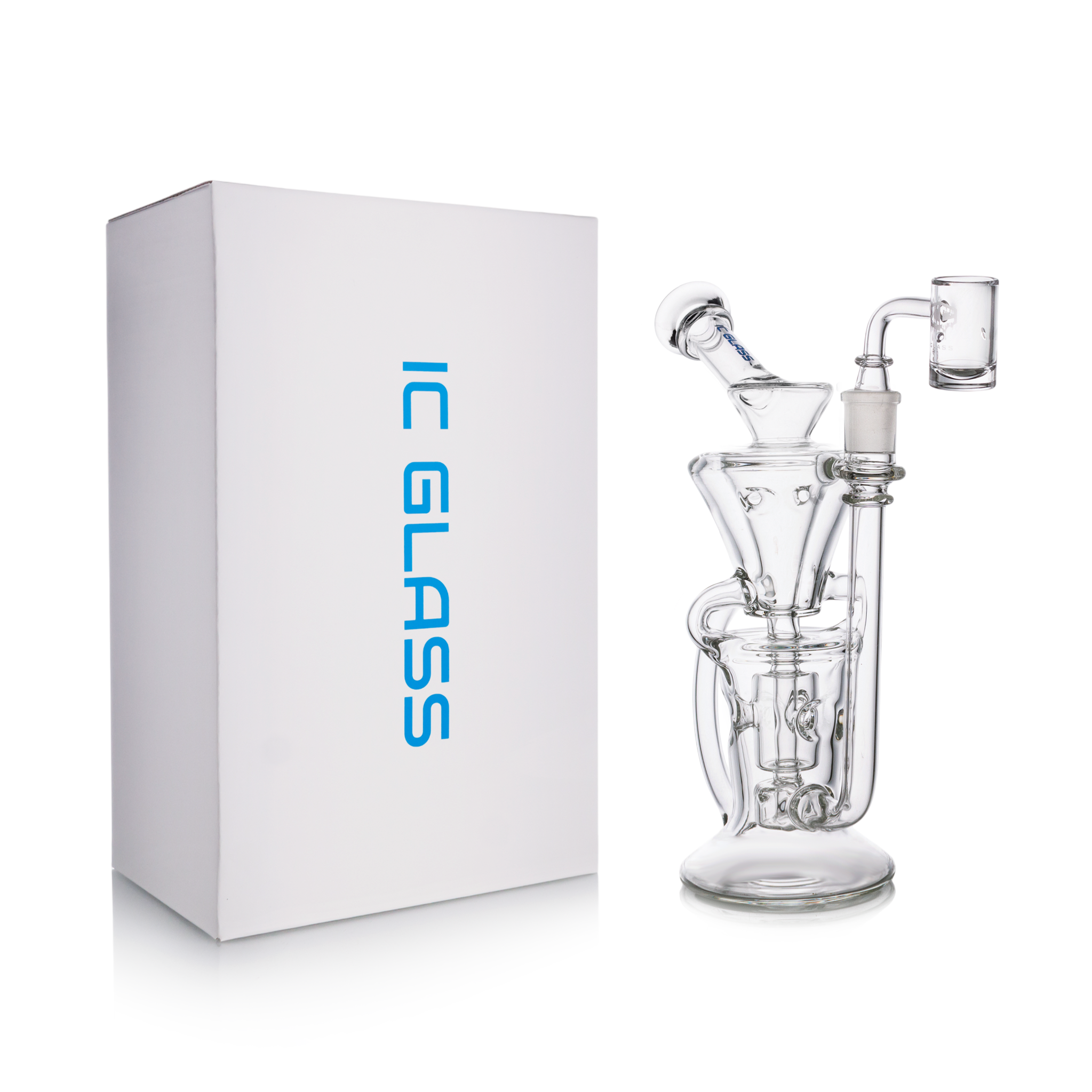 IC GLASS Dual Chamber Recycler with Fab Egg Function 10-inch with box