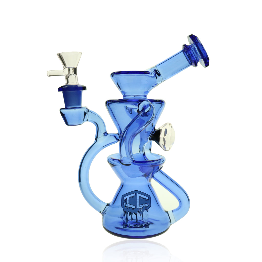 IC GLASS Recycler with Dichroic Diamond water pipe for smooth, stylish smoking experience – wholesale premium glass in California.