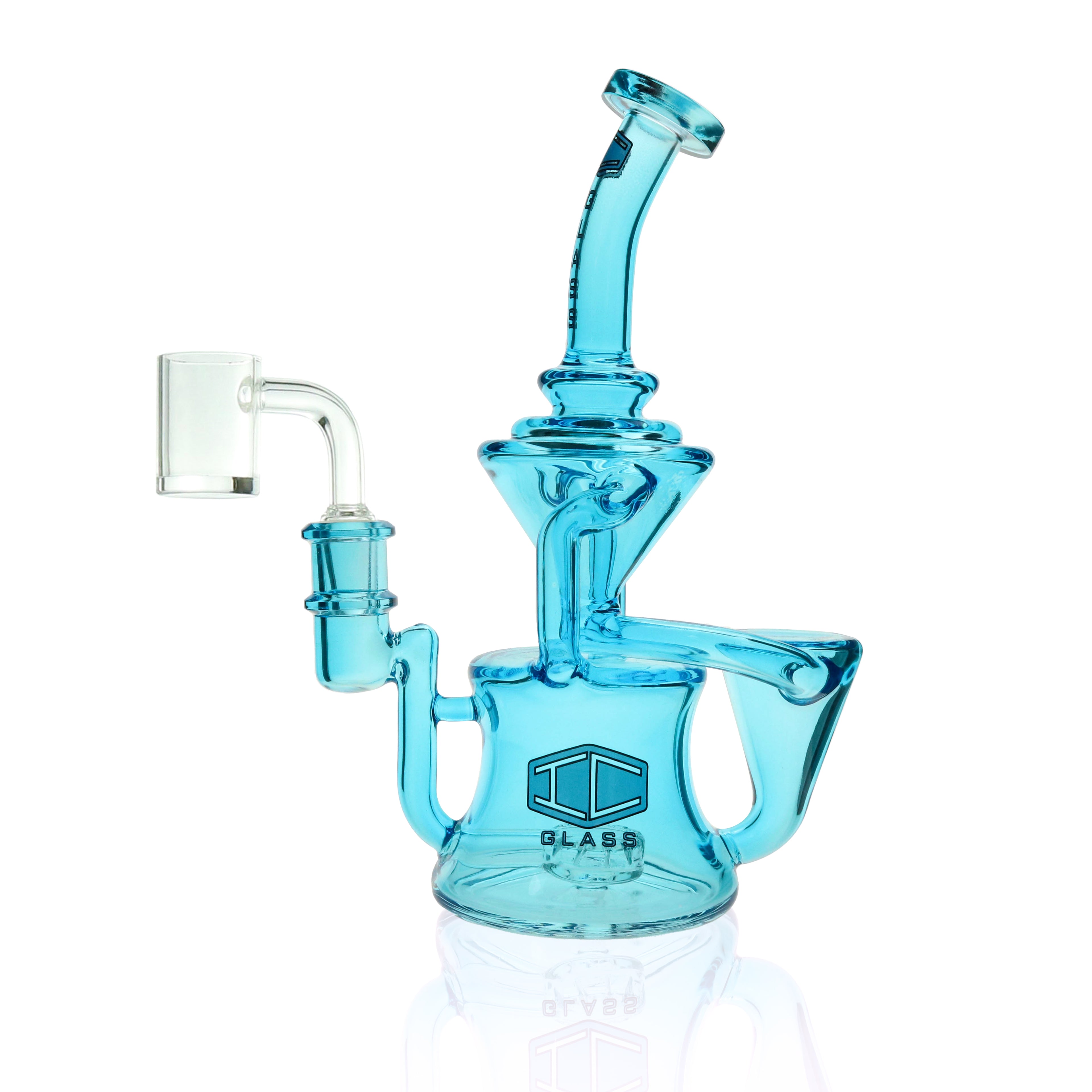 IC GLASS clear glass recycler with banger attachment for concentrates