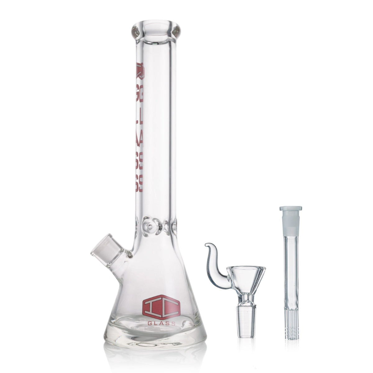 IC GLASS heavy base beaker bong with tree arm perc downstem for smooth filtration

