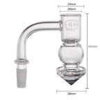 IC Glass - Agassiz | 14mm 90D Quartz Banger | Includes Carb Cap, Terp Balls & Sticker | 5 Colors
