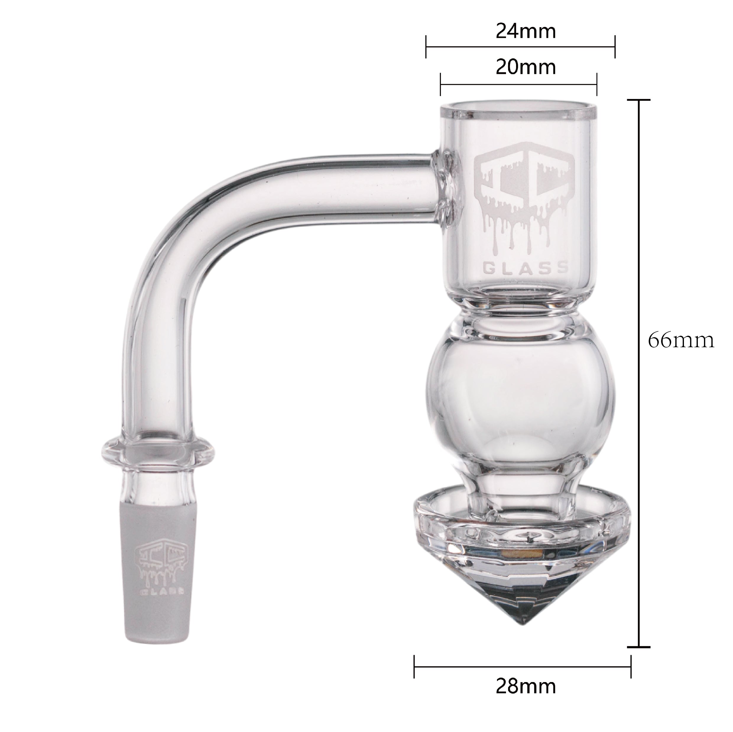 IC Glass - Agassiz | 14mm 90D Quartz Banger | Includes Carb Cap, Terp Balls & Sticker | 5 Colors