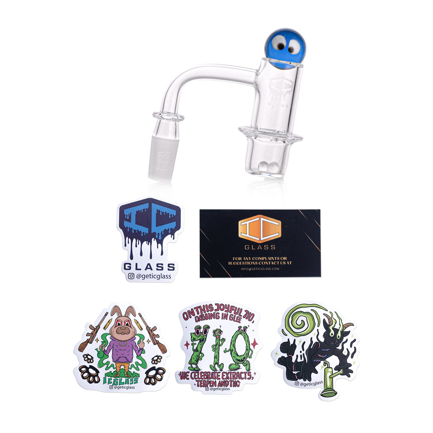 IC Glass - Buckskin | 14mm 90D Quartz Banger | Includes Carb Cap, Terp Balls | 5 Colors