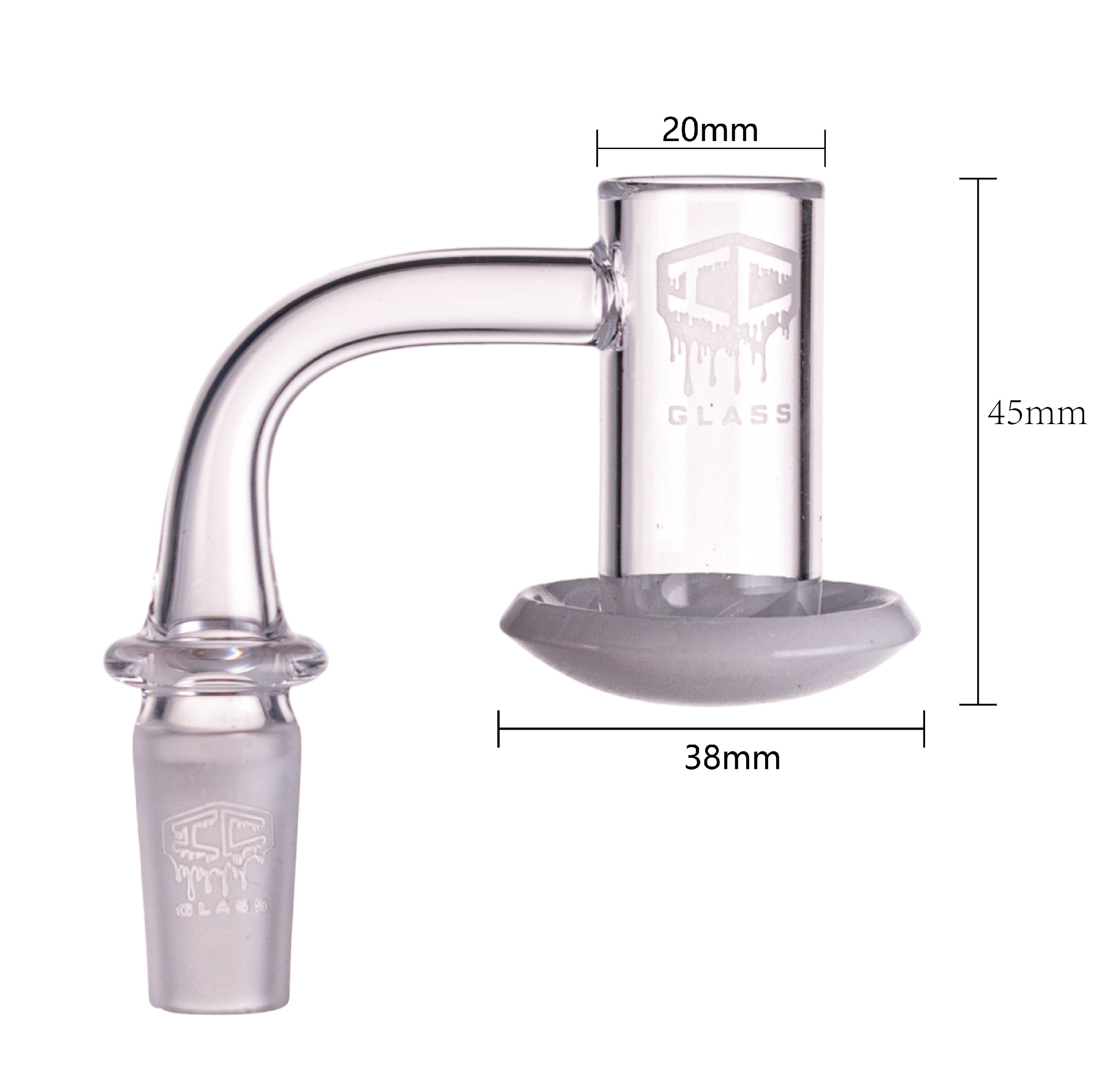 IC Glass - Carrie | 14mm 90D Quartz Banger | Includes Carb Cap, Terp Balls & Sticker | 5 Colors