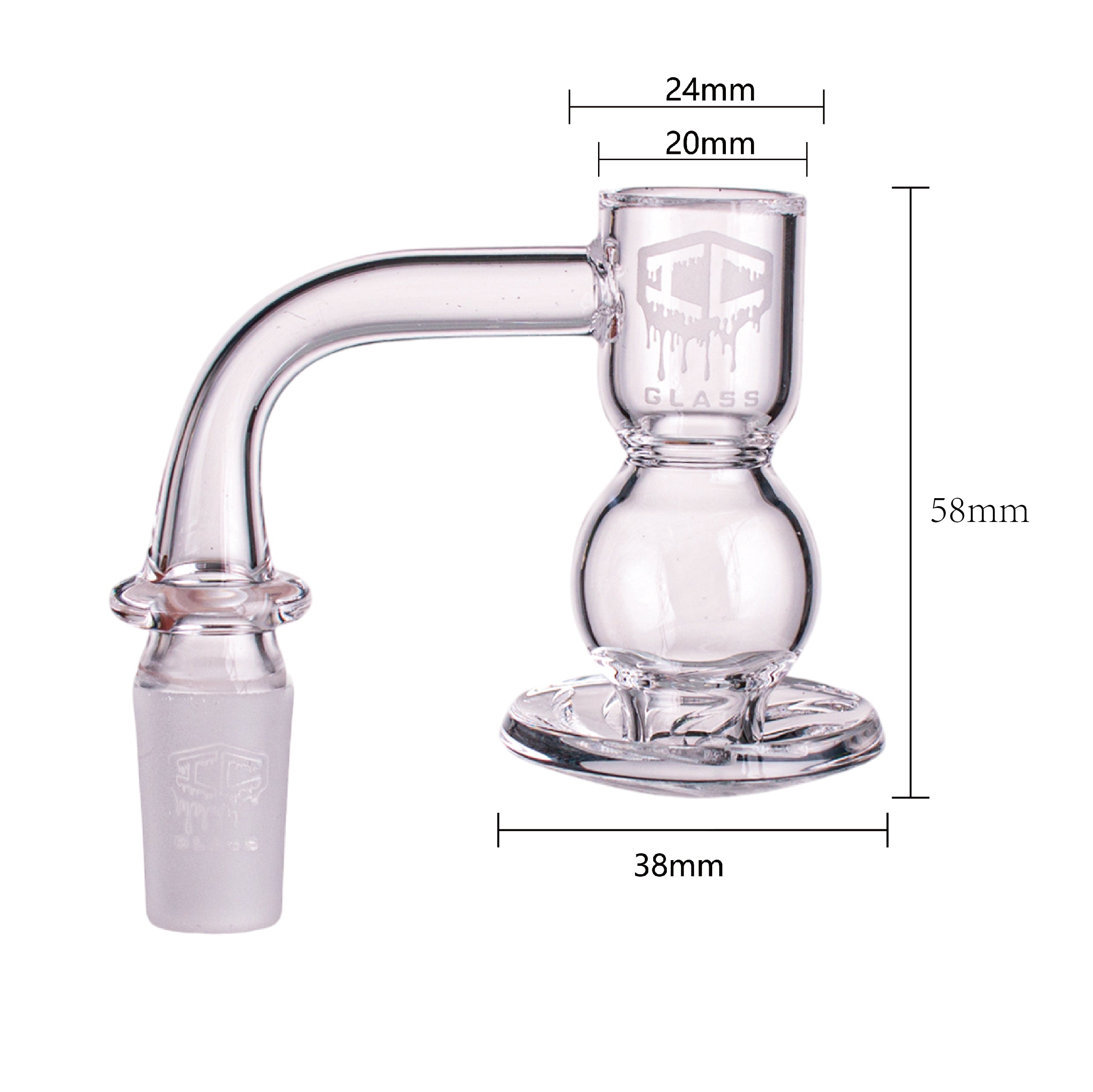 IC Glass - Ice River | 14mm 90D Quartz Banger | Includes Carb Cap, Terp Balls & Sticker | 5 Colors