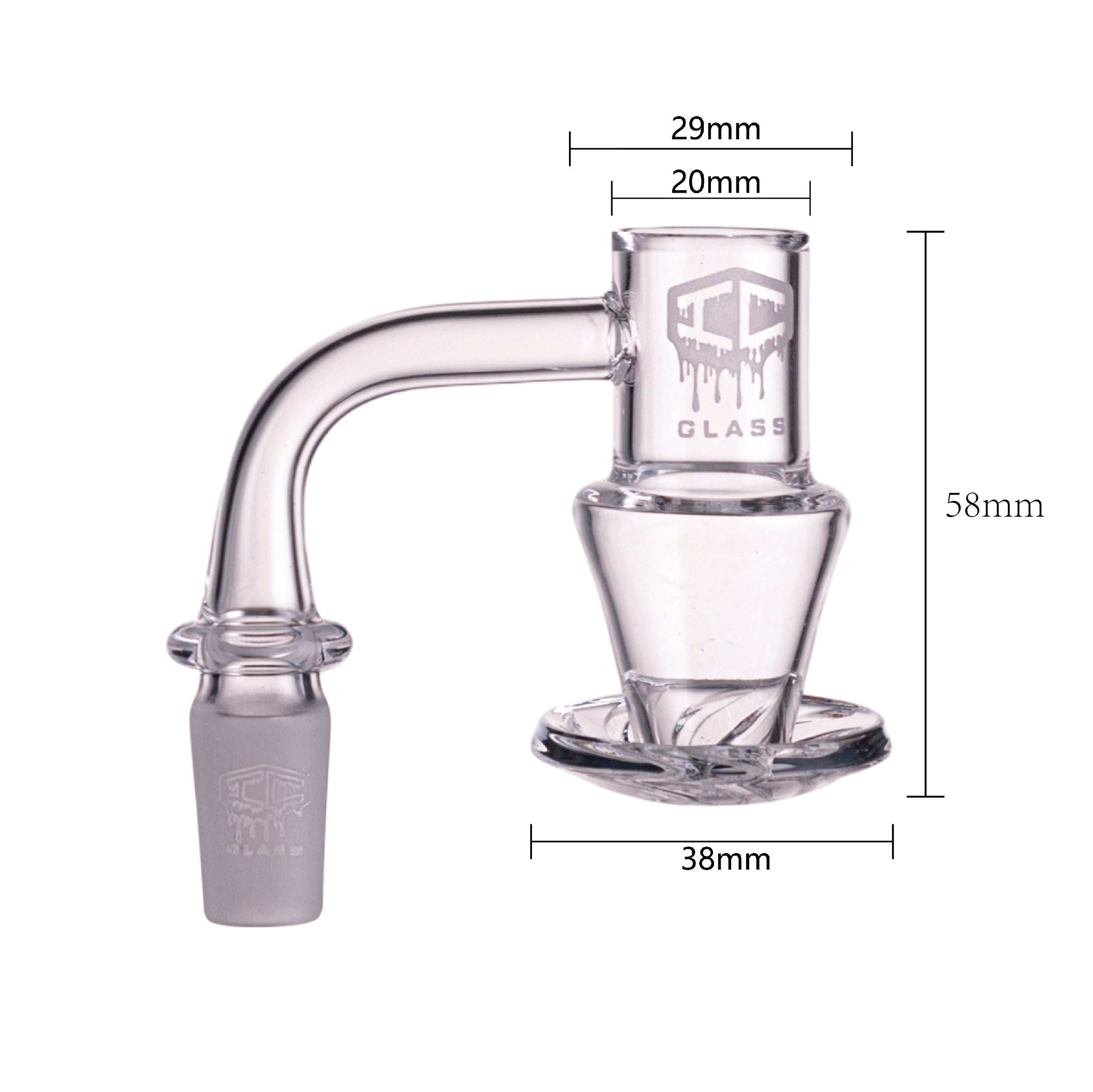 IC Glass - Agassiz | 14mm 90D Quartz Banger | Includes Carb Cap, Terp Balls & Sticker | 5 Colors