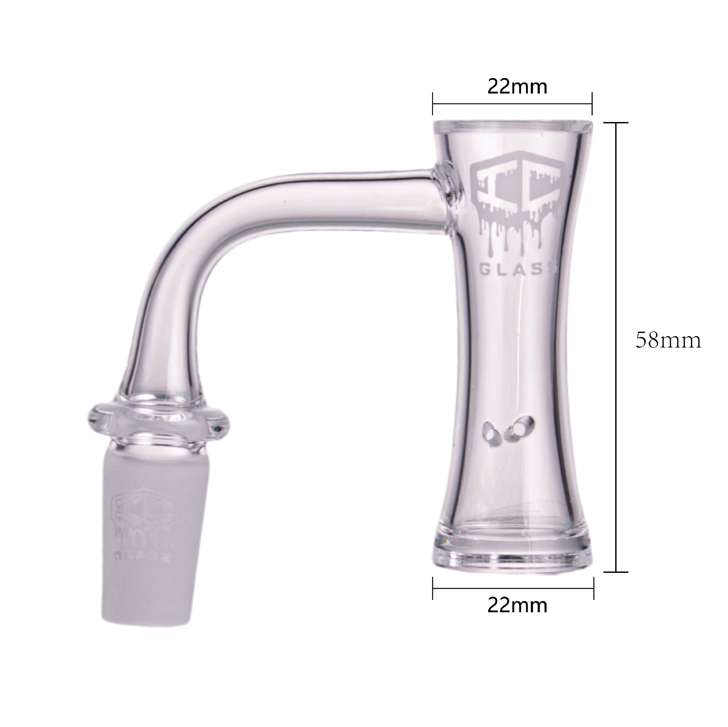 IC Glass - Peters | 14mm 90D Quartz Banger | Includes Carb Cap, Terp Balls & Sticker | 5 Colors
