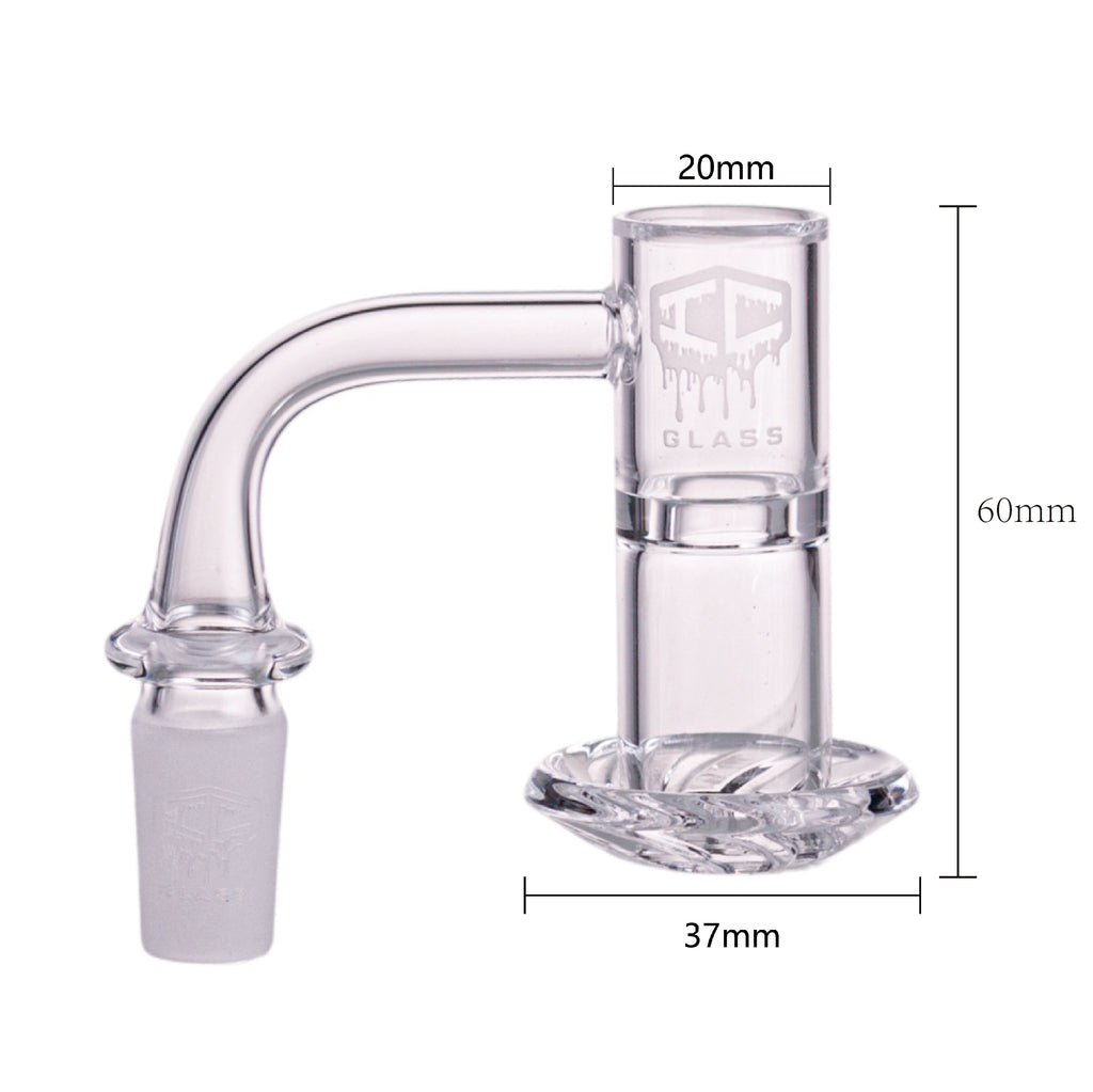 IC Glass - Variegated | 14mm 90D Quartz Banger | Includes Carb Cap, Terp Balls & Sticker | 5 Colors