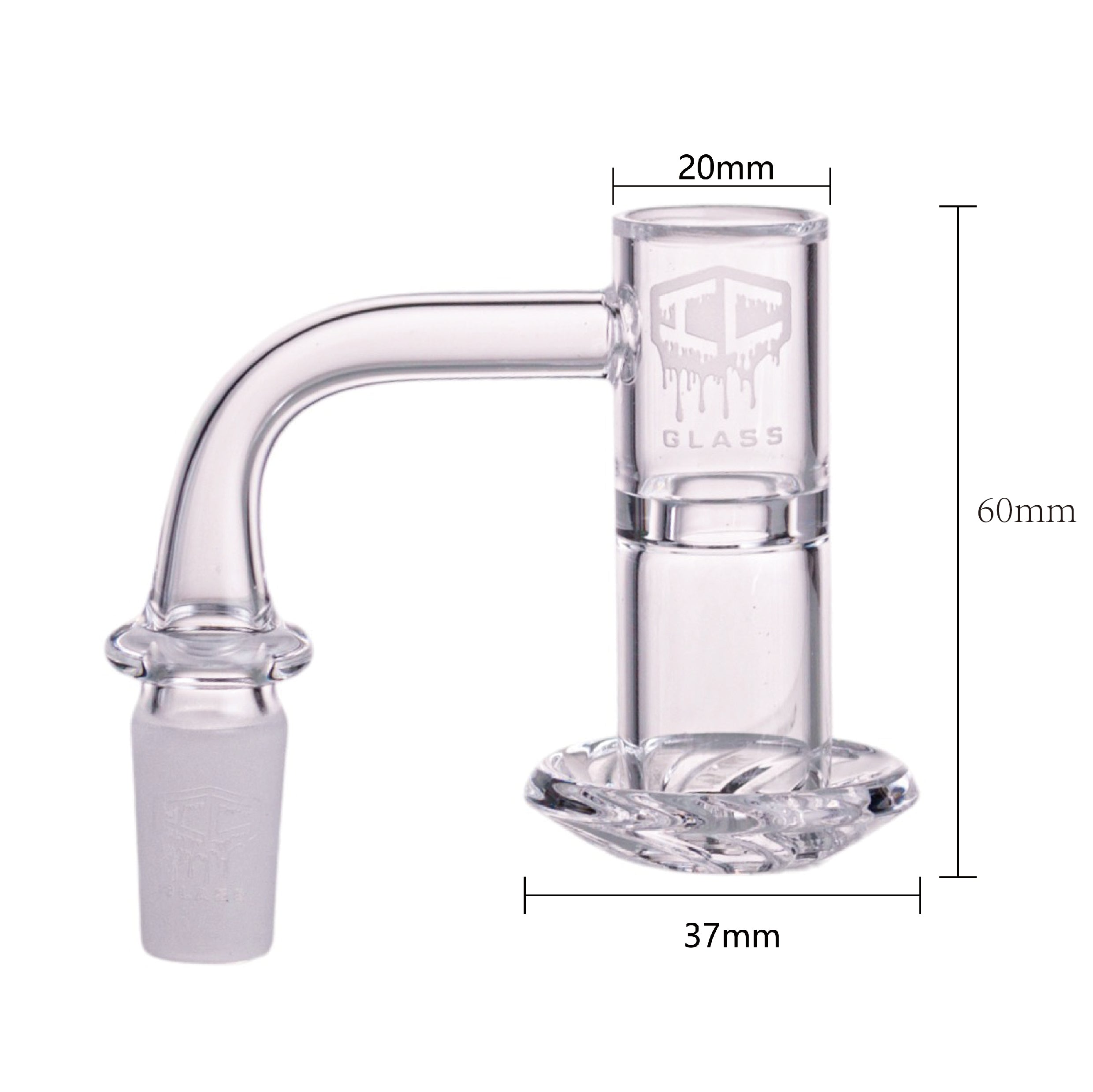 IC Glass - Variegated | 14mm 90D Quartz Banger | Includes Carb Cap, Terp Balls & Sticker | 5 Colors