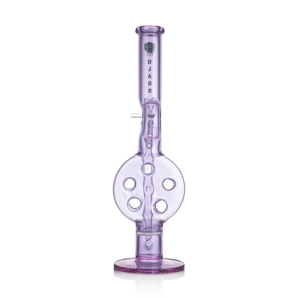 IC Glass 13" Swiss perc straight shooter bong front view 
