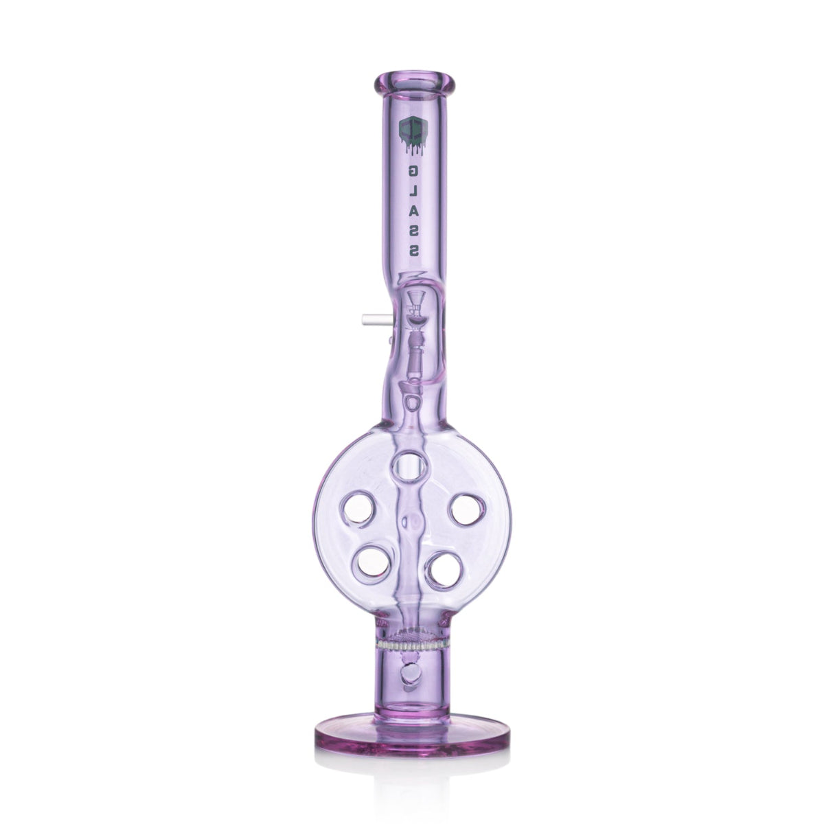IC Glass 13" Swiss perc straight shooter bong front view 