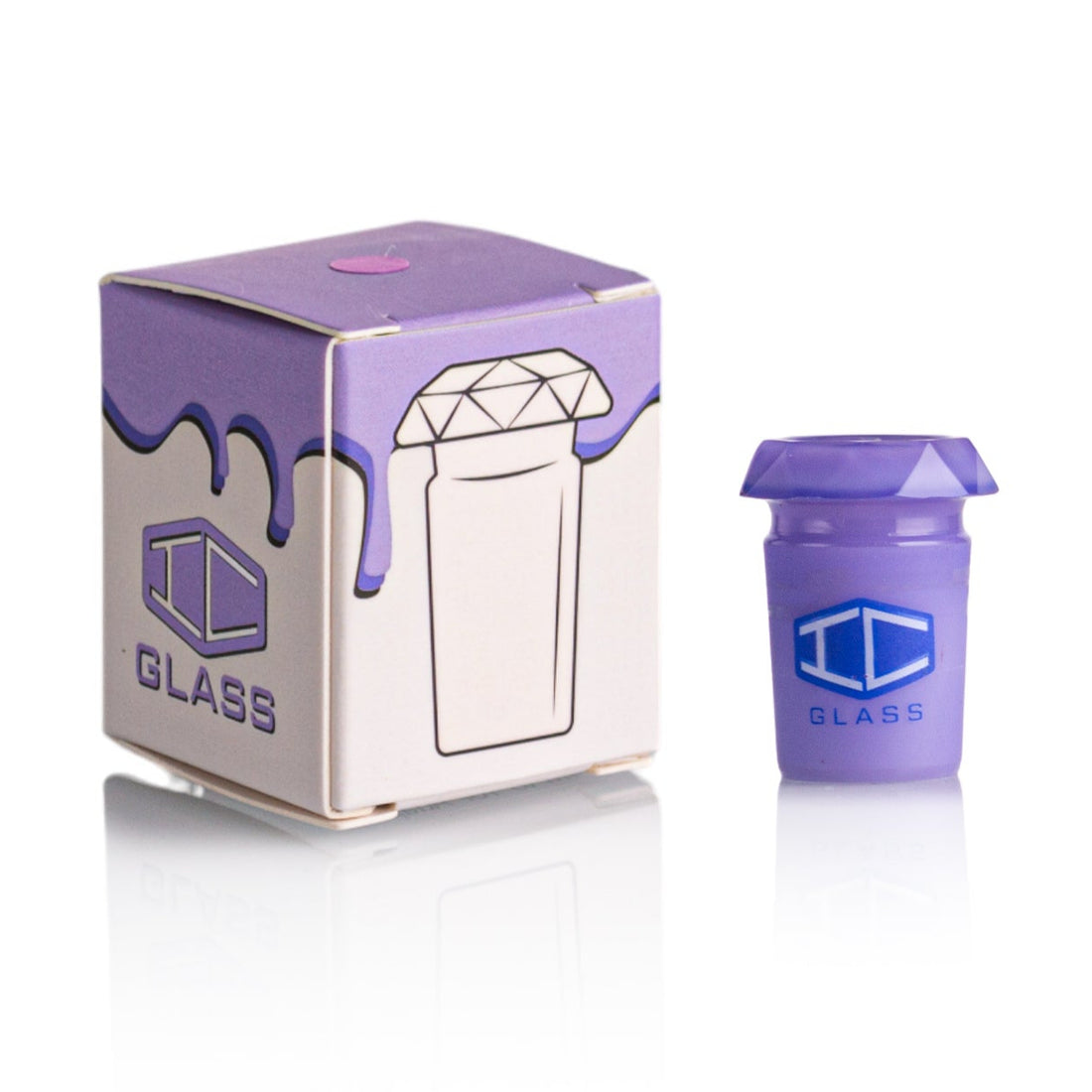 IC Glass Adapter box with 9 assorted color pieces for bongs, wholesale smoking accessories.
