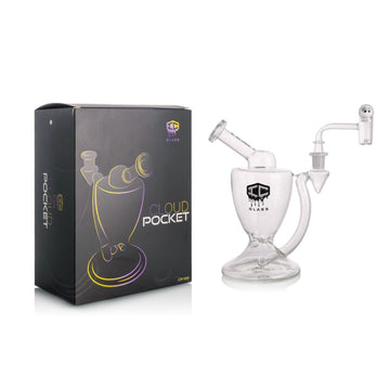 IC Glass Cloud Pocket compact glass water pipe with percolator