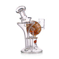 IC Glass Donut Recycler Dab Rig with 45-Degree Quartz Banger – Side View