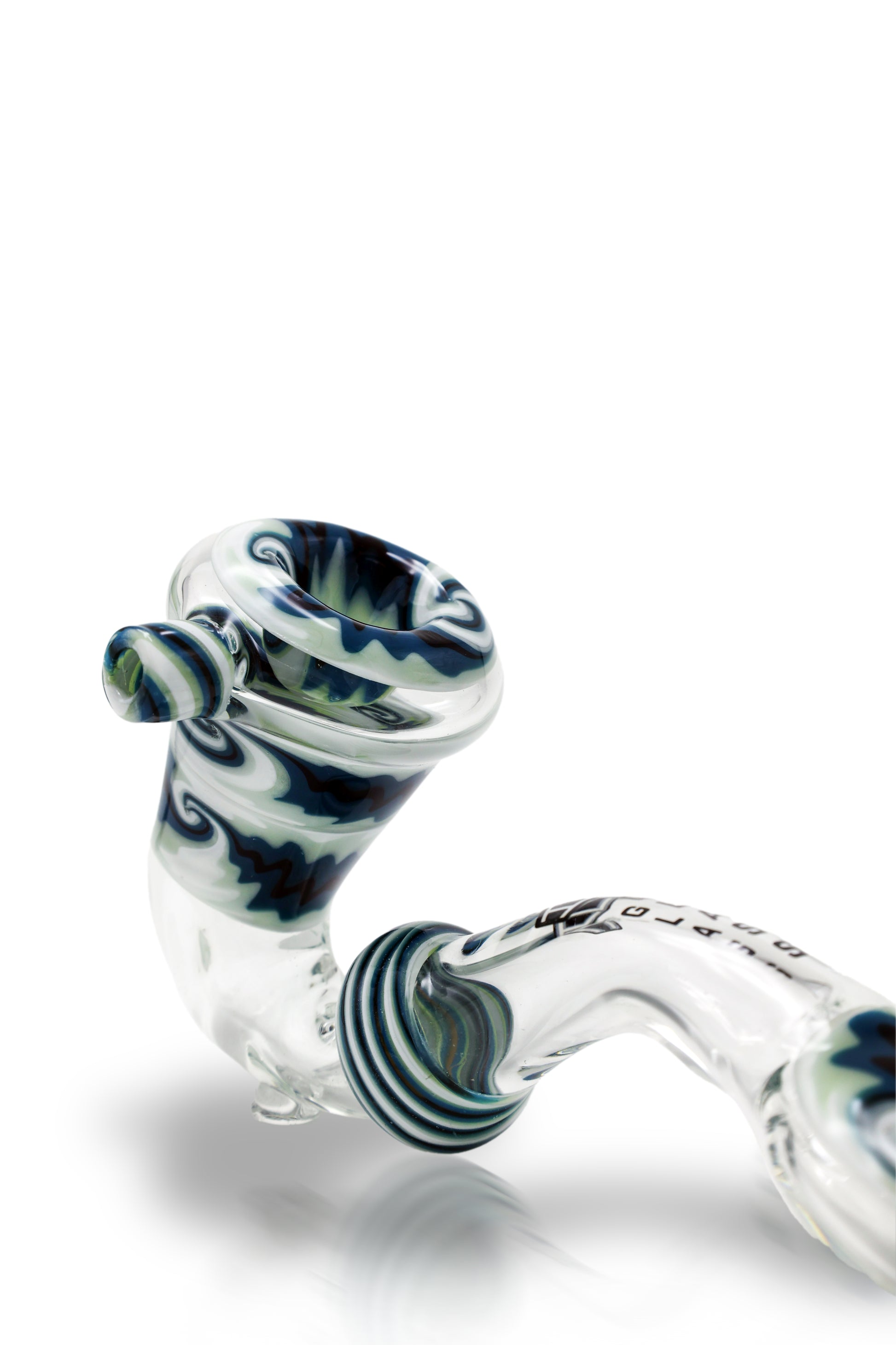 IC Glass Sherlock hand pipe with flat mouthpiece