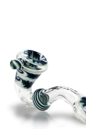 IC Glass Sherlock hand pipe with flat mouthpiece