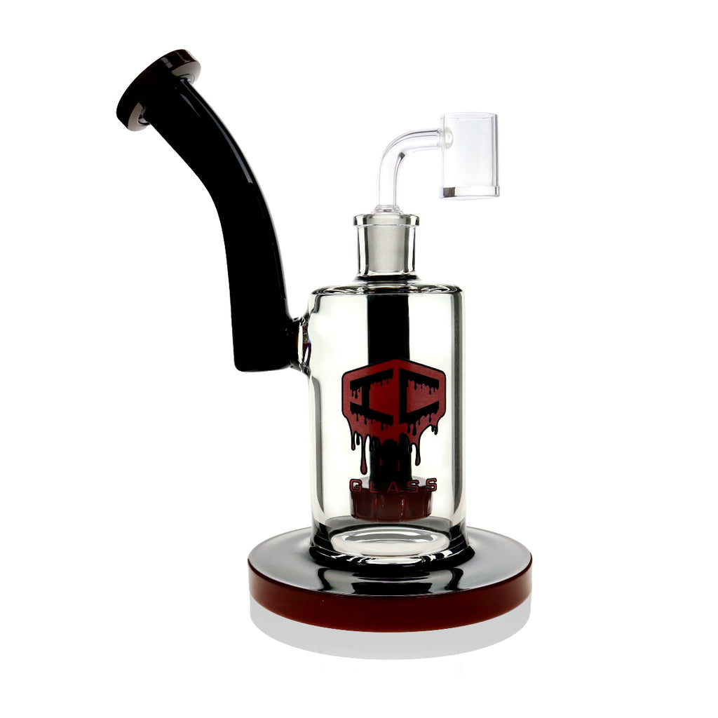 IC Glass compact dab rig with black finish and banger included