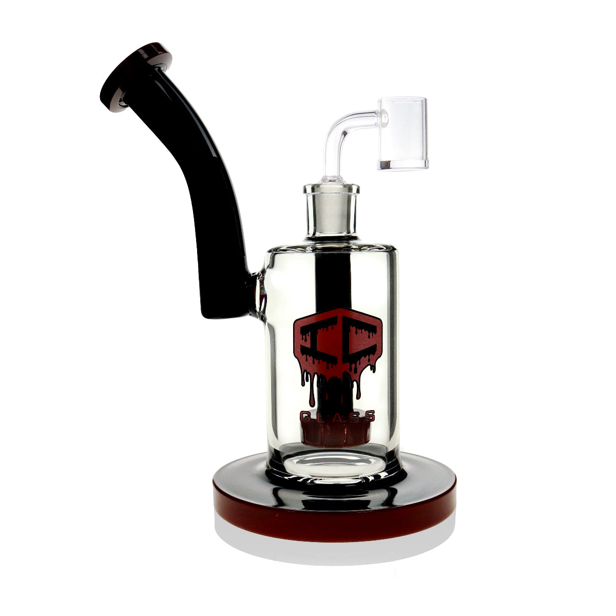 IC Glass compact dab rig with black finish and banger included