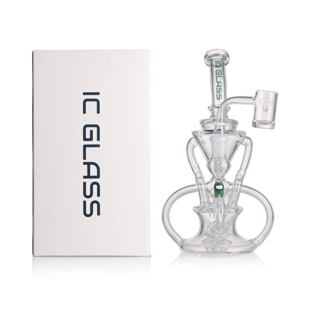 IC Glass premium recycler dab rig with quartz banger