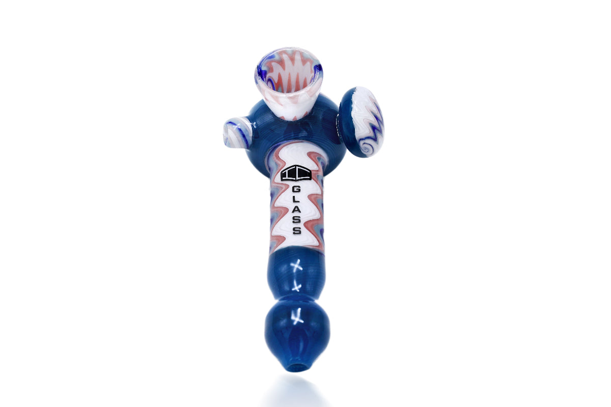 Ic glass Wig Wag Hand Pipe in blue