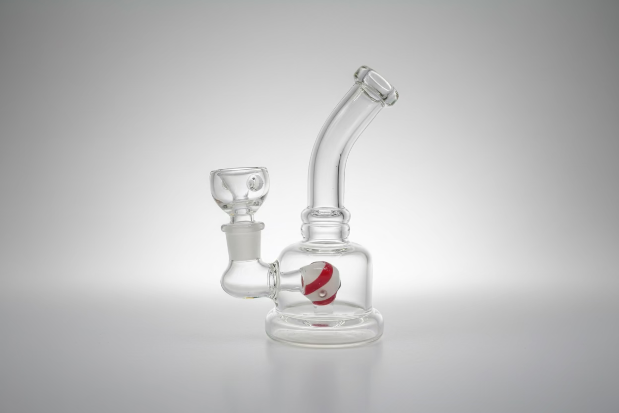 Small Rig with Swirl Colored Perc | Wholesale Glass Water Pipe