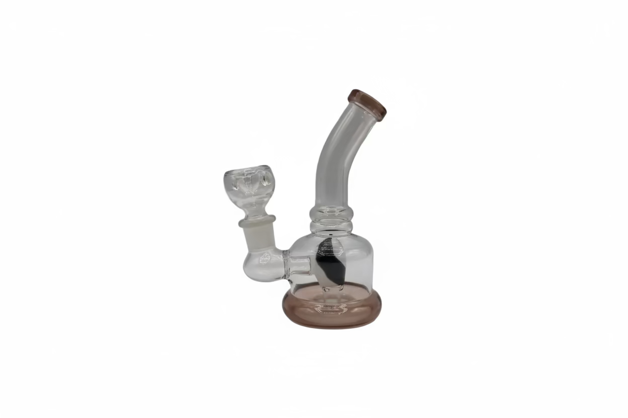 Small Rig with Swirl Colored Perc | Wholesale Glass Water Pipe