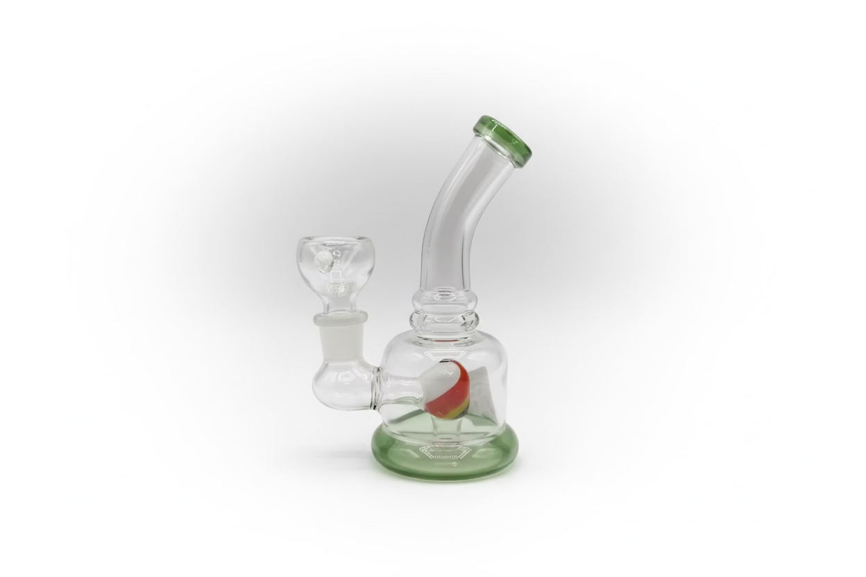 Small Rig with Swirl Colored Perc | Wholesale Glass Water Pipe