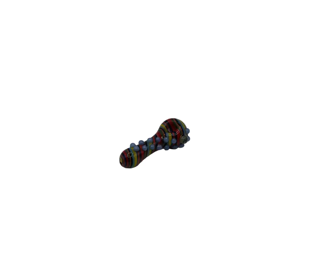 IC GLASS - Premium Glass Swirl Hand pipe with beeds | ICHP1040