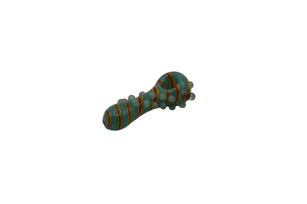 IC GLASS - Premium Glass Swirl Hand pipe with beeds | ICHP1040