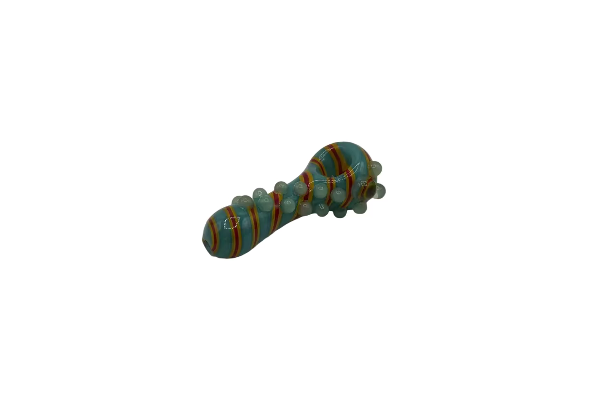 IC GLASS - Premium Glass Swirl Hand pipe with beeds | ICHP1040